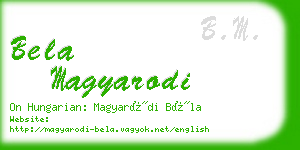 bela magyarodi business card